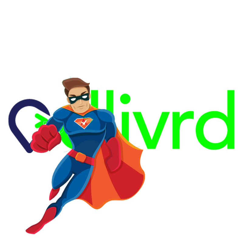 Activation Hero superhero with dlivrd branding, ready to help deactivated dlivrd drivers and gig workers
