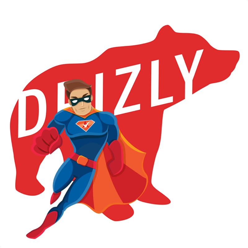 Activation Hero superhero with Drizly branding, ready to help deactivated Drizly drivers and gig workers