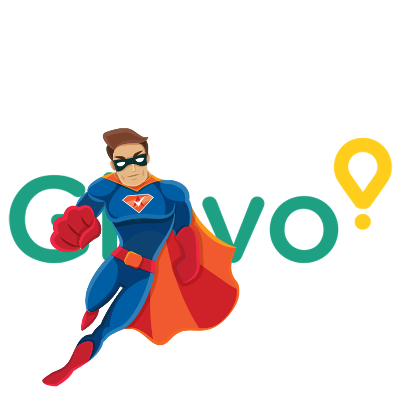 Activation Hero superhero with Glovo branding, ready to help deactivated Glovo drivers and gig workers