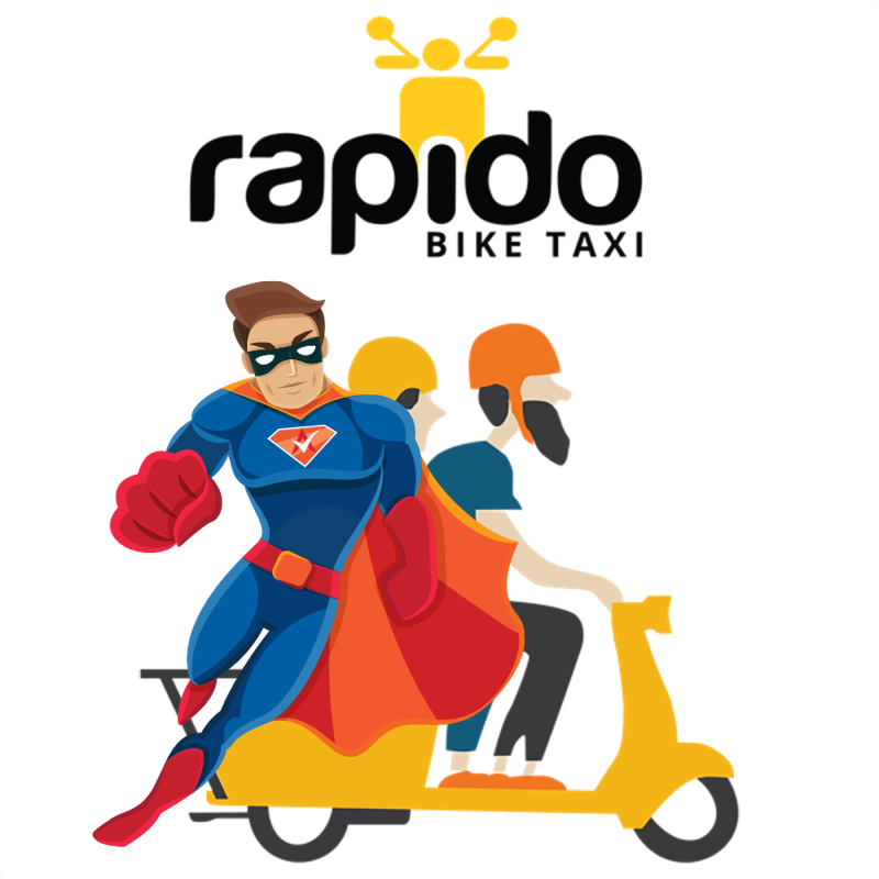 Activation Hero superhero with Rapido branding, ready to help deactivated Rapido drivers and gig workers