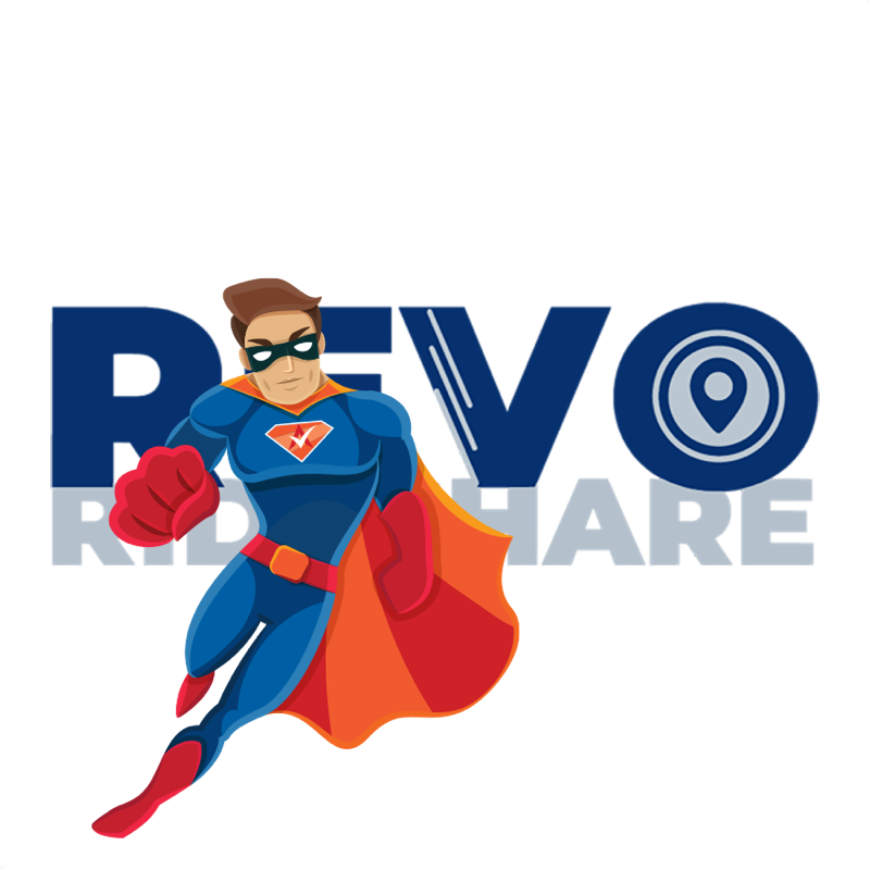 Activation Hero superhero with REVO Rideshare branding, ready to help deactivated REVO Rideshare drivers and gig workers