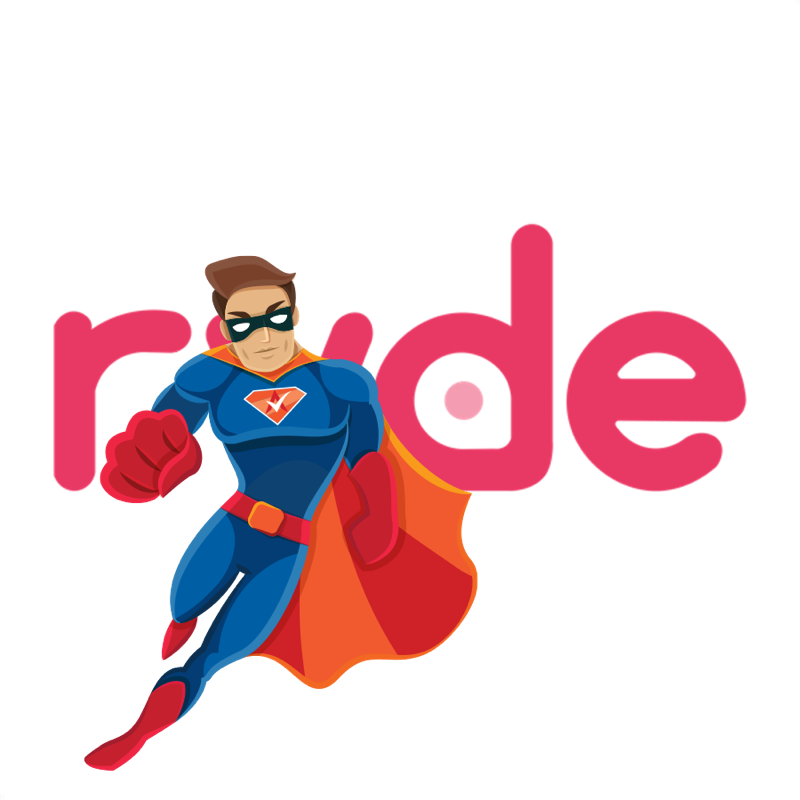 Activation Hero superhero with Ryde branding, ready to help deactivated Ryde drivers and gig workers
