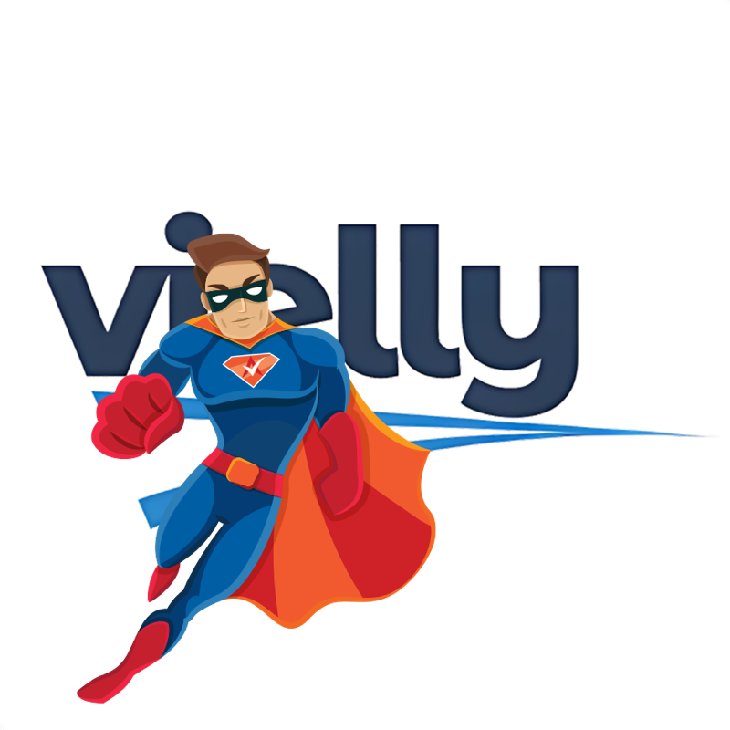 Activation Hero superhero with Vielly branding, ready to help deactivated Vielly drivers and gig workers