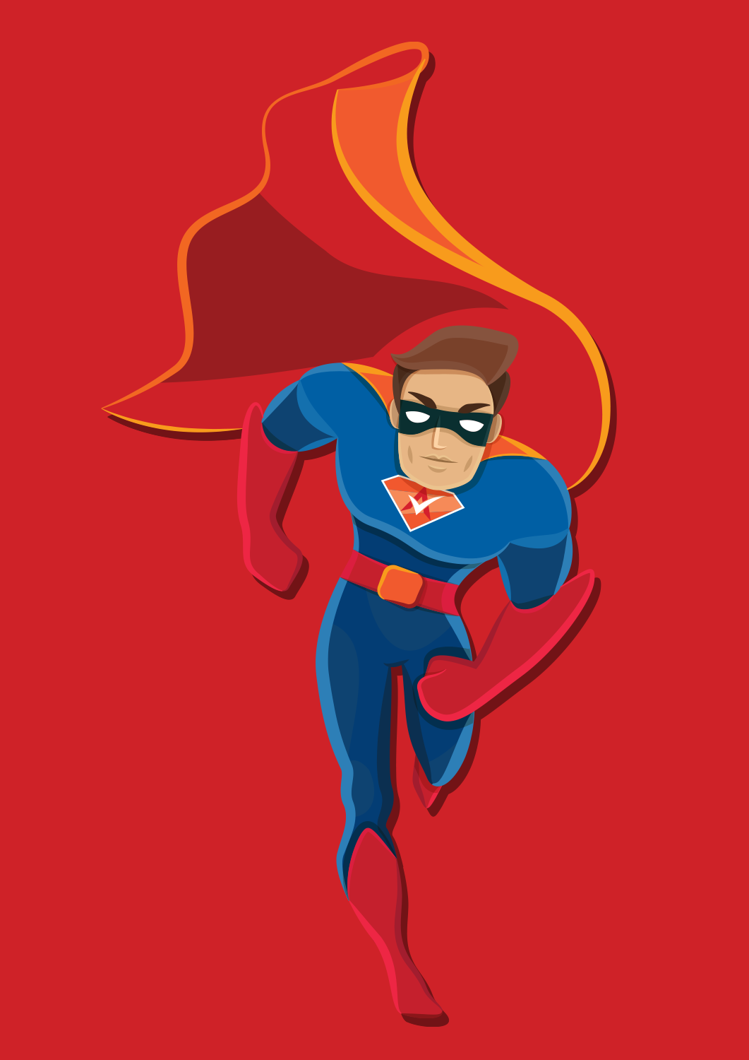 Activation Hero superhero flying into action to rescue deactivated gig workers and restore their driving accounts